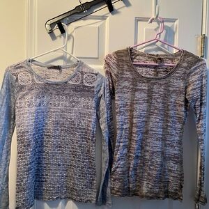 Prana Blue and Gray Long Sleeve Top